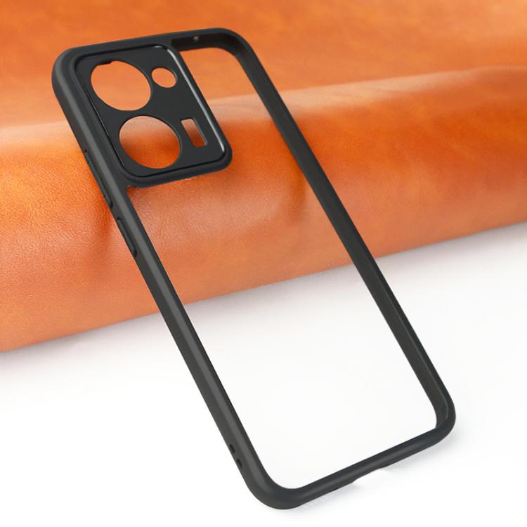 For Realme P3 Ultra Frosted TPU + Transparent PC Phone Case - Black