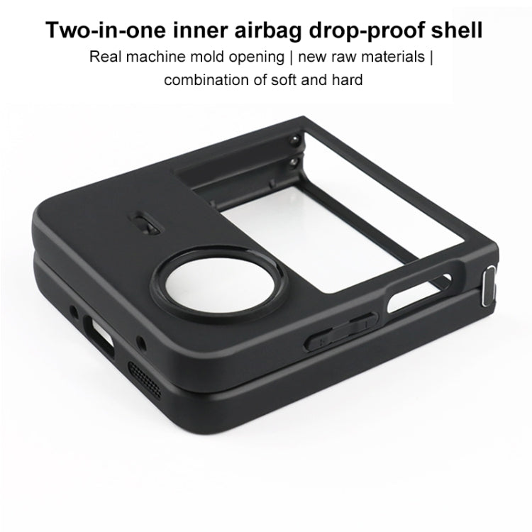 For vivo X Flip Frosted TPU + Transparent PC Phone Case(Black)