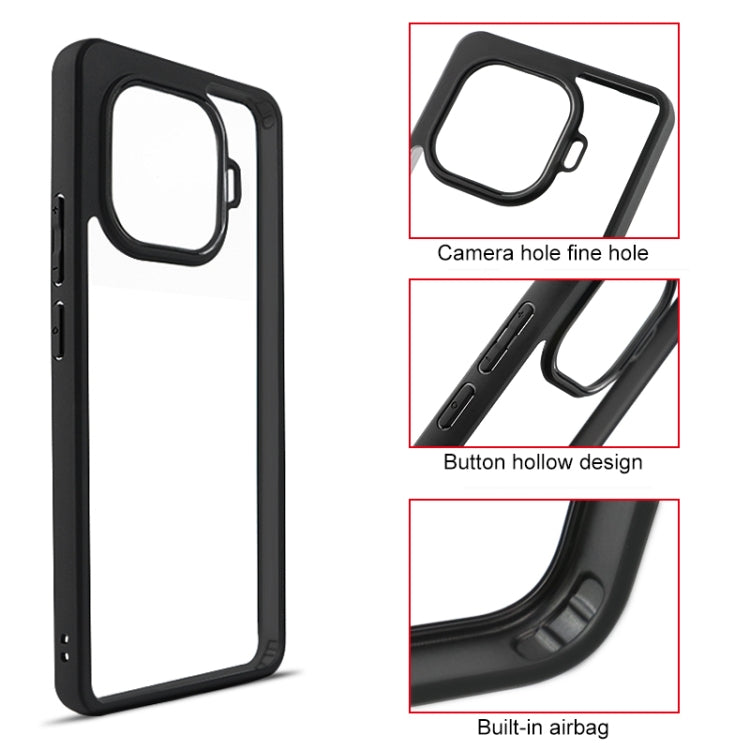 For vivo iQOO Z9 Turbo Frosted TPU + Transparent PC Phone Case - Transparent