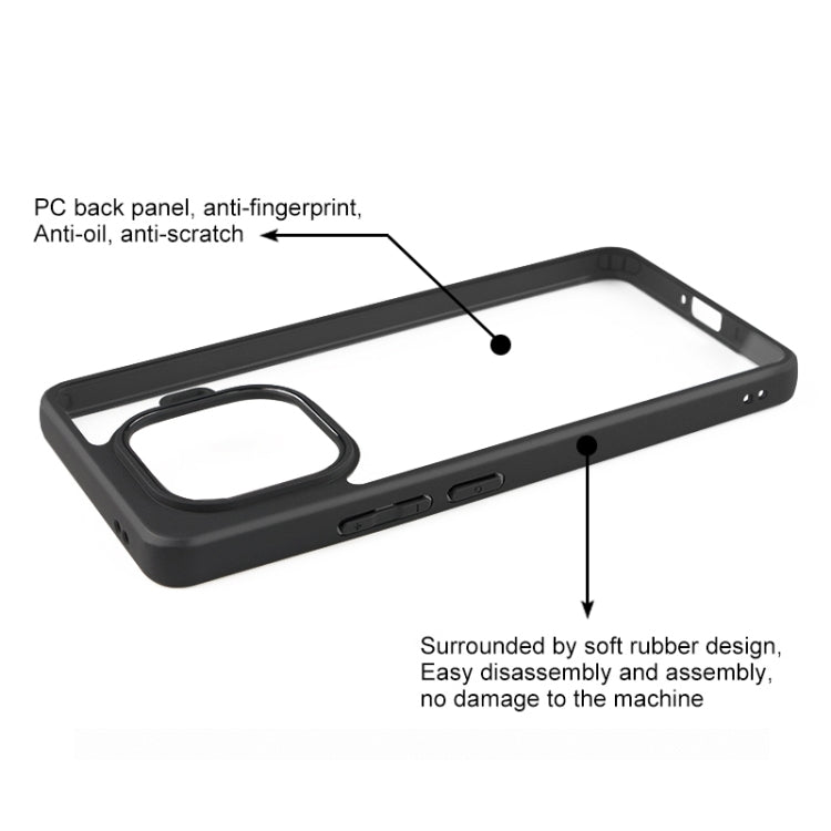 For vivo iQOO Z9 Turbo Frosted TPU + Transparent PC Phone Case - Transparent