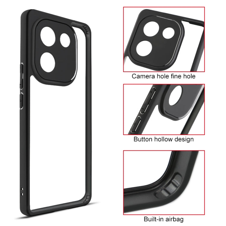 For vivo iQOO Z9s Pro Frosted TPU + Transparent PC Phone Case - Transparent