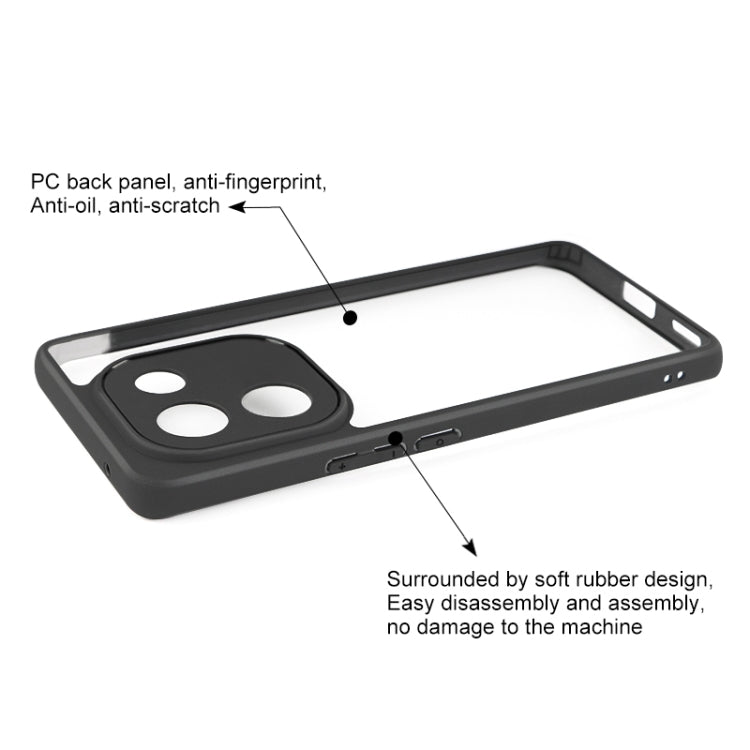 For vivo iQOO Z9s Pro Frosted TPU + Transparent PC Phone Case - Transparent