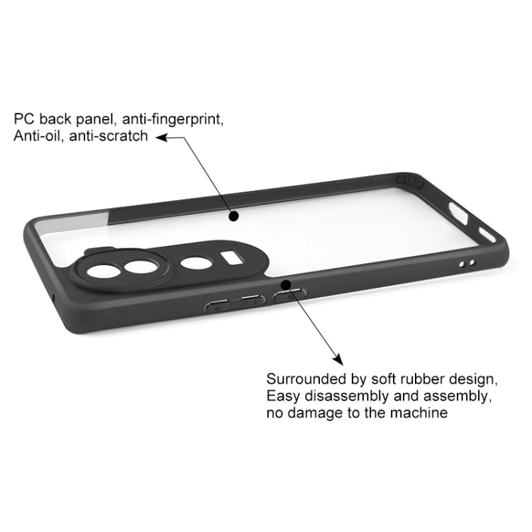 For vivo iQOO Z9s Frosted TPU + Transparent PC Phone Case - Transparent