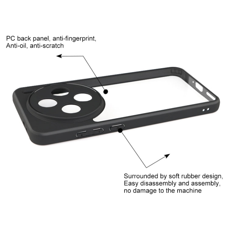 For vivo X200 Frosted TPU + Transparent PC Phone Case - Transparent