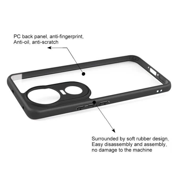 For vivo V50 Frosted TPU + Transparent PC Phone Case - Transparent