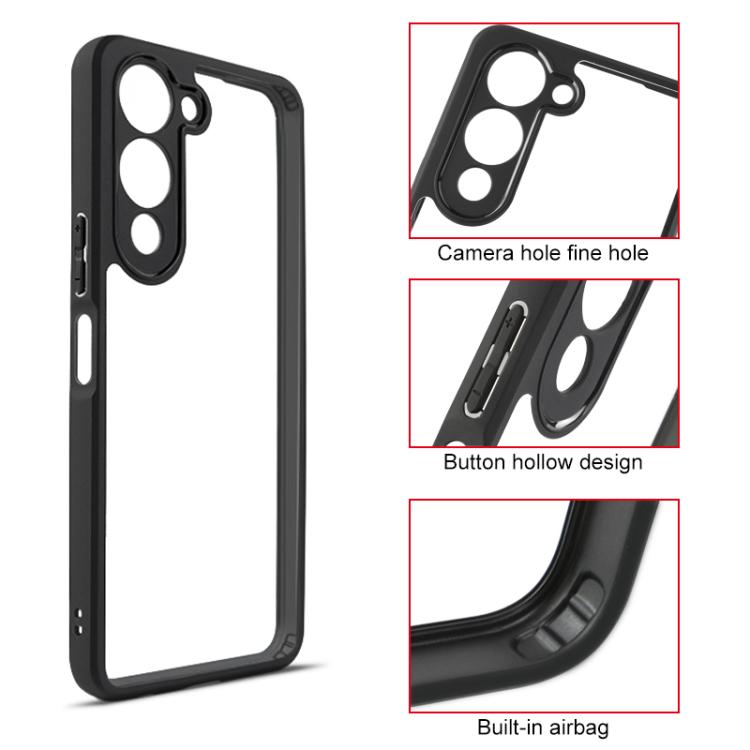 For vivo Y29s 5G / Y04 4G Frosted TPU + Transparent PC Phone Case - Transparent