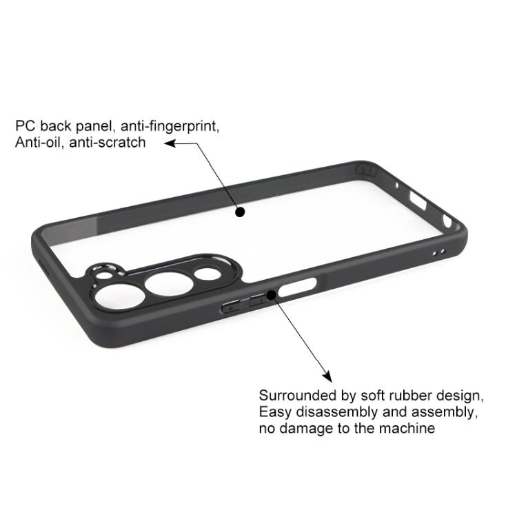 For vivo Y29s 5G / Y04 4G Frosted TPU + Transparent PC Phone Case - Transparent