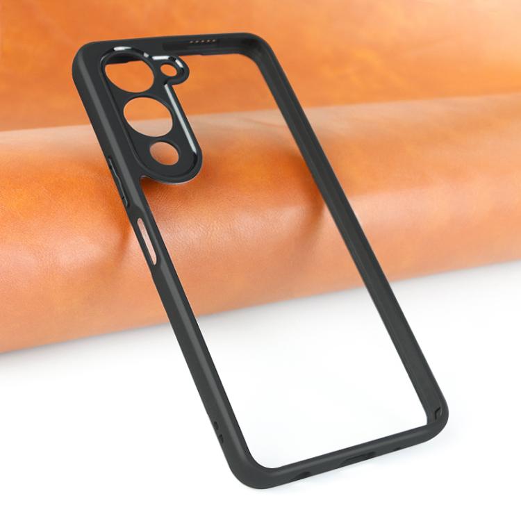 For vivo Y29s 5G / Y04 4G Frosted TPU + Transparent PC Phone Case - Transparent