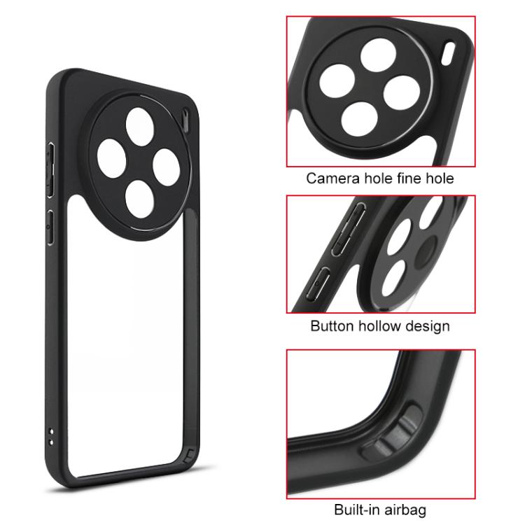For vivo X200s Frosted TPU + Transparent PC Phone Case - Transparent