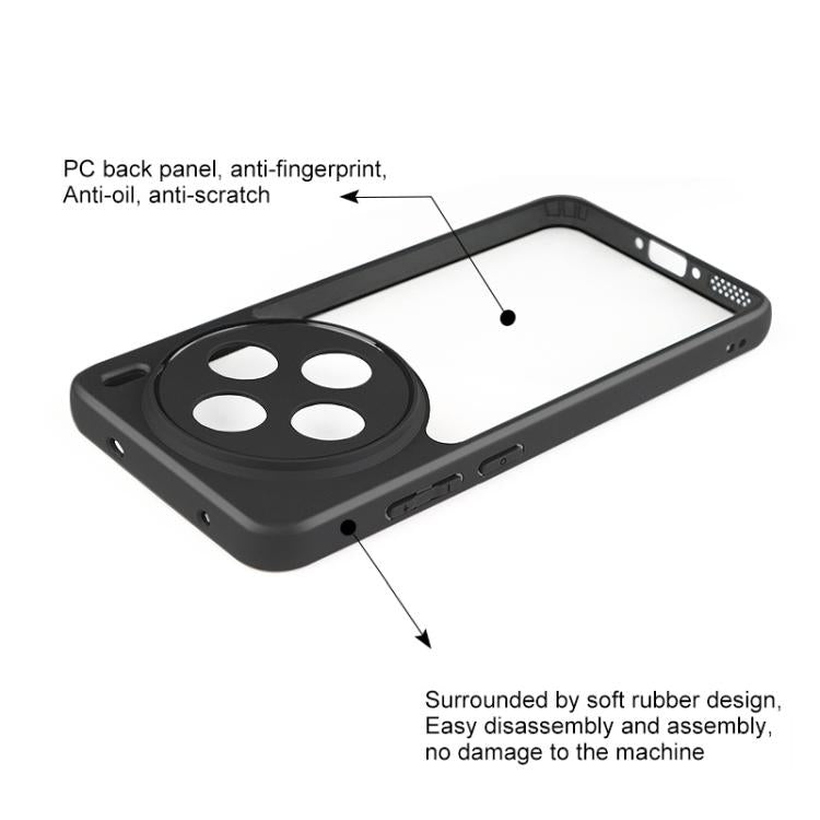 For vivo X200s Frosted TPU + Transparent PC Phone Case - Transparent