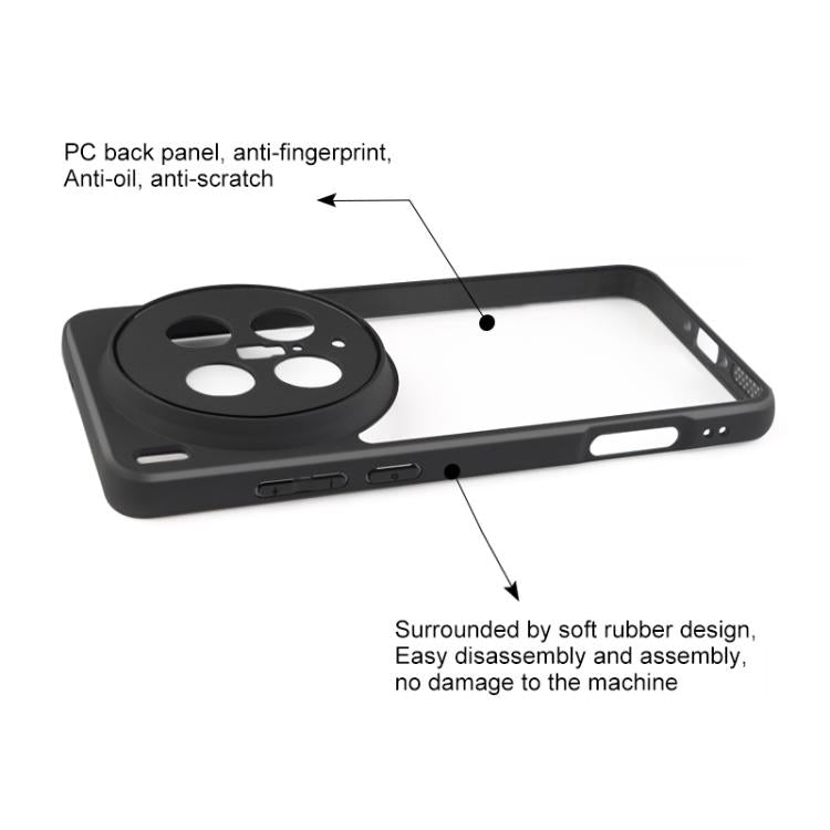 For vivo X200 Ultra Frosted TPU + Transparent PC Phone Case - Transparent