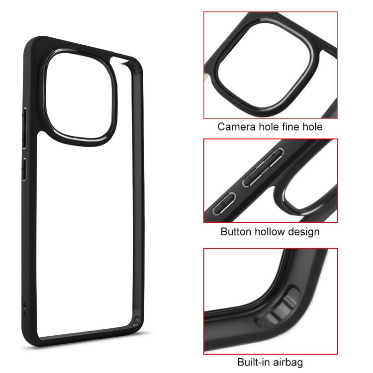 For vivo iQOO Z10 Turbo Frosted TPU + Transparent PC Phone Case - Transparent