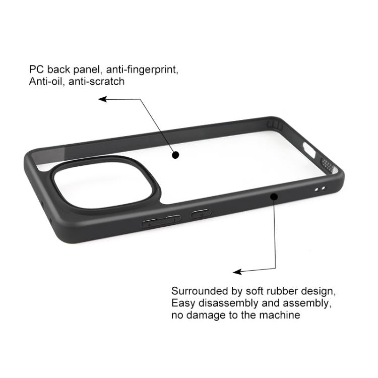 For vivo iQOO Z10 Turbo Frosted TPU + Transparent PC Phone Case - Transparent