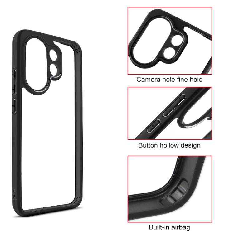 For vivo S30 Frosted TPU + Transparent PC Phone Case - Transparent