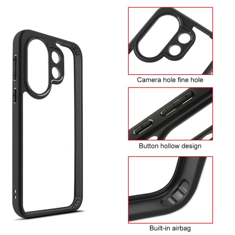 For vivo S30 Pro mini Frosted TPU + Transparent PC Phone Case - Transparent