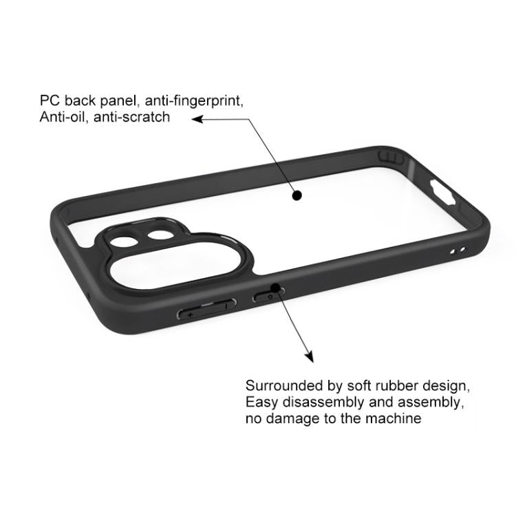 For vivo S30 Pro mini Frosted TPU + Transparent PC Phone Case - Transparent