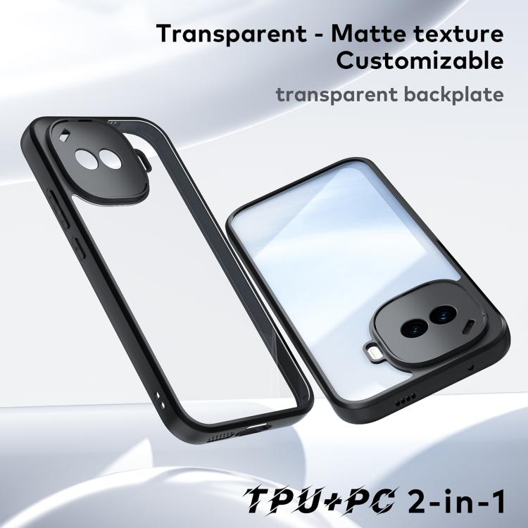 For vivo iQOO Z11 Turbo Frosted TPU + Transparent PC Phone Case - Transparent