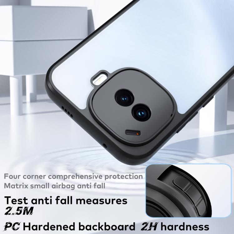 For vivo iQOO Z11 Turbo Frosted TPU + Transparent PC Phone Case - Transparent