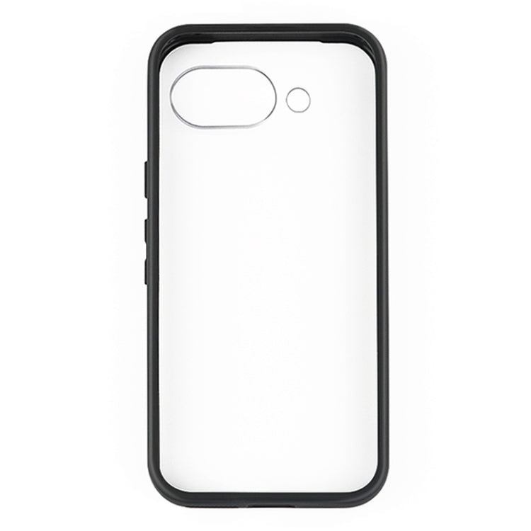 For Google Pixel 9a Frosted TPU + Transparent PC Phone Case - Black