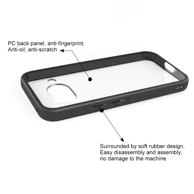 For Google Pixel 9a Frosted TPU + Transparent PC Phone Case - Black