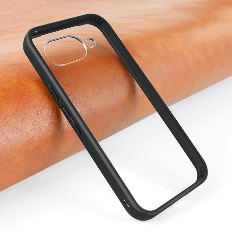 For Google Pixel 9a Frosted TPU + Transparent PC Phone Case - Black
