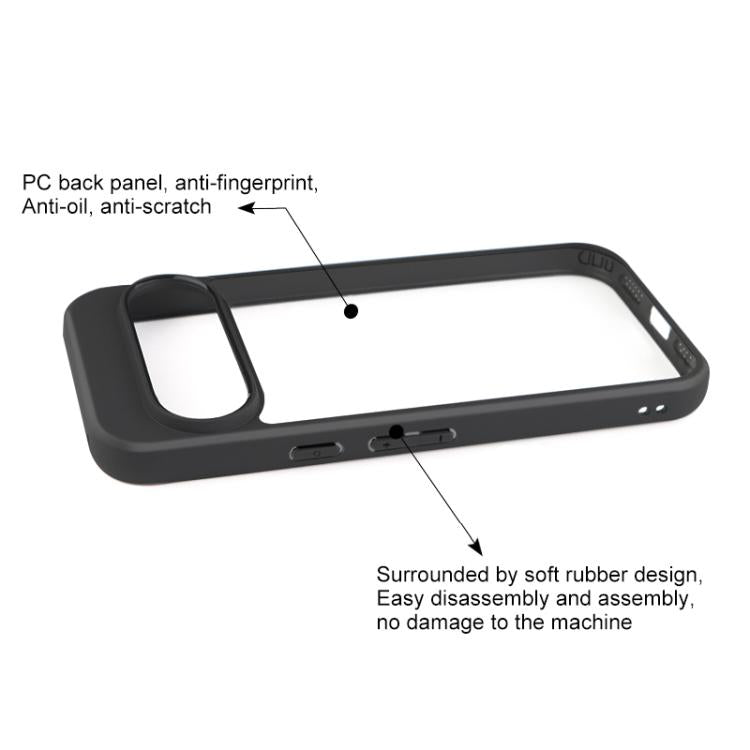 For Google Pixel 10 / 10 Pro Frosted TPU + Transparent PC Phone Case - Black