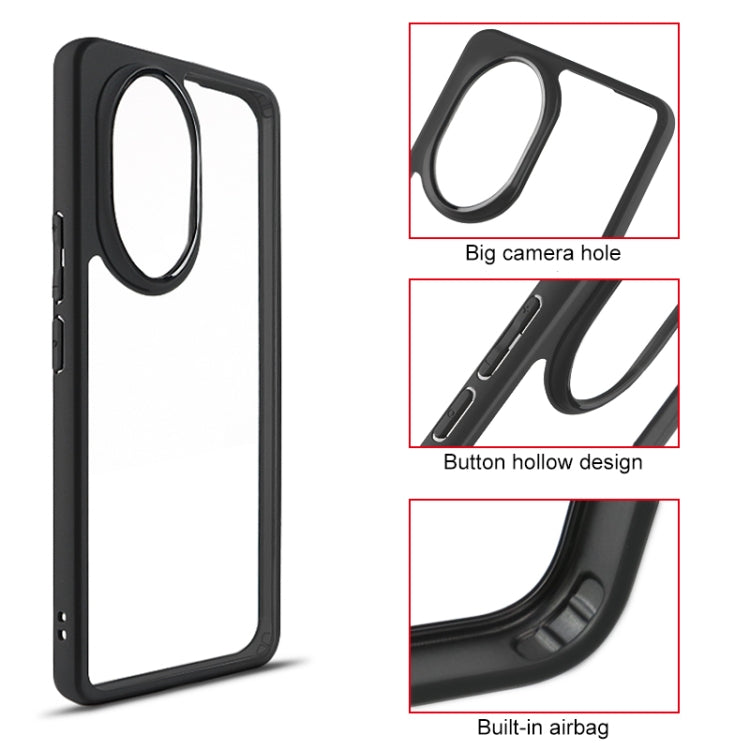 For Honor 200 Pro Frosted TPU + Transparent PC Phone Case - Transparent
