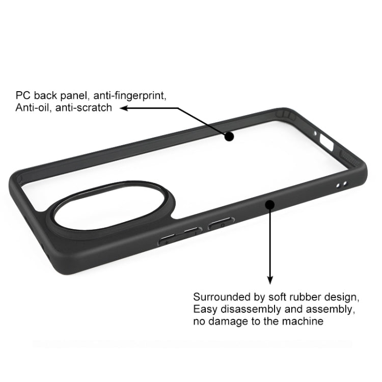 For Honor 200 Pro Frosted TPU + Transparent PC Phone Case - Transparent