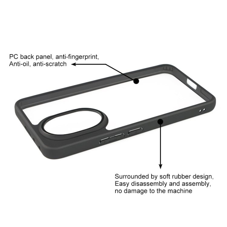 For Honor 200 Frosted TPU + Transparent PC Phone Case - Transparent