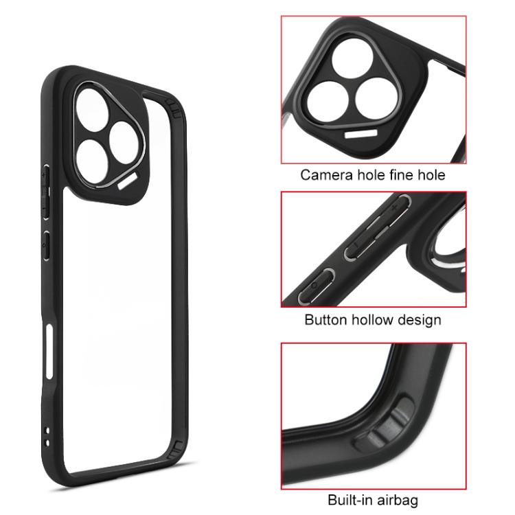 For Honor 400 Lite Global Frosted TPU + Transparent PC Phone Case - Transparent