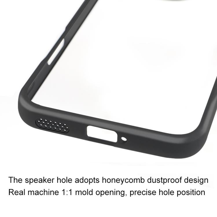 For Honor 400 Lite Global Frosted TPU + Transparent PC Phone Case - Transparent