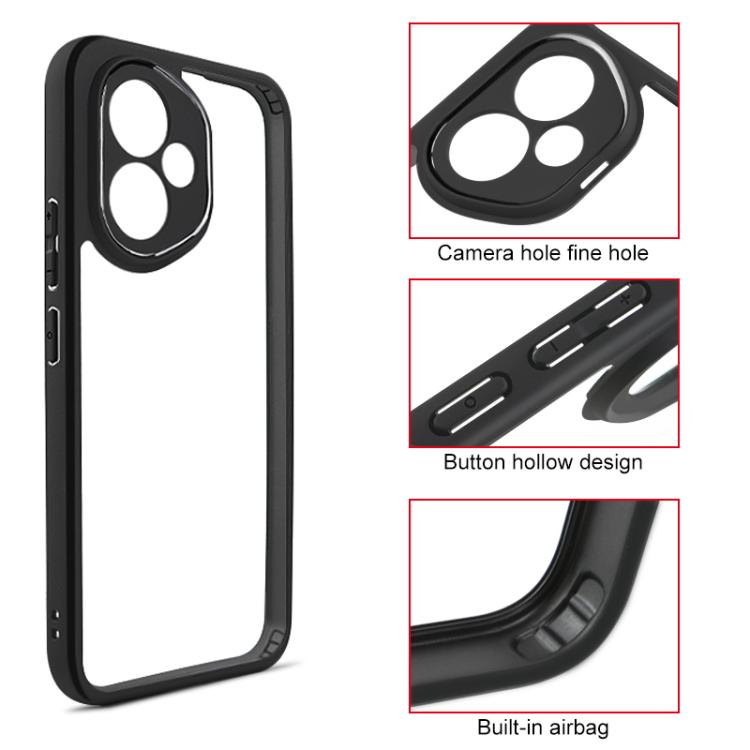 For Honor 400 Global 156.5mm Frosted TPU + Transparent PC Phone Case - Transparent