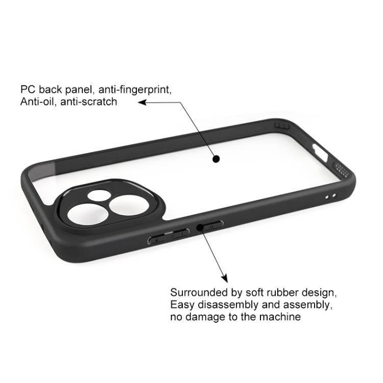 For Honor 400 Global 156.5mm Frosted TPU + Transparent PC Phone Case - Transparent