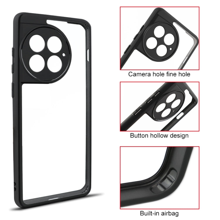 For OnePlus Ace 2 Pro Frosted TPU + Transparent PC Phone Case - Black