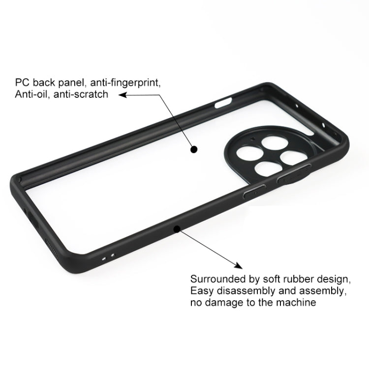For OnePlus Ace 2 Pro Frosted TPU + Transparent PC Phone Case - Black