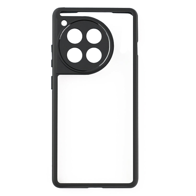 For OnePlus Ace 3 / 12R Frosted TPU + Transparent PC Phone Case - Black