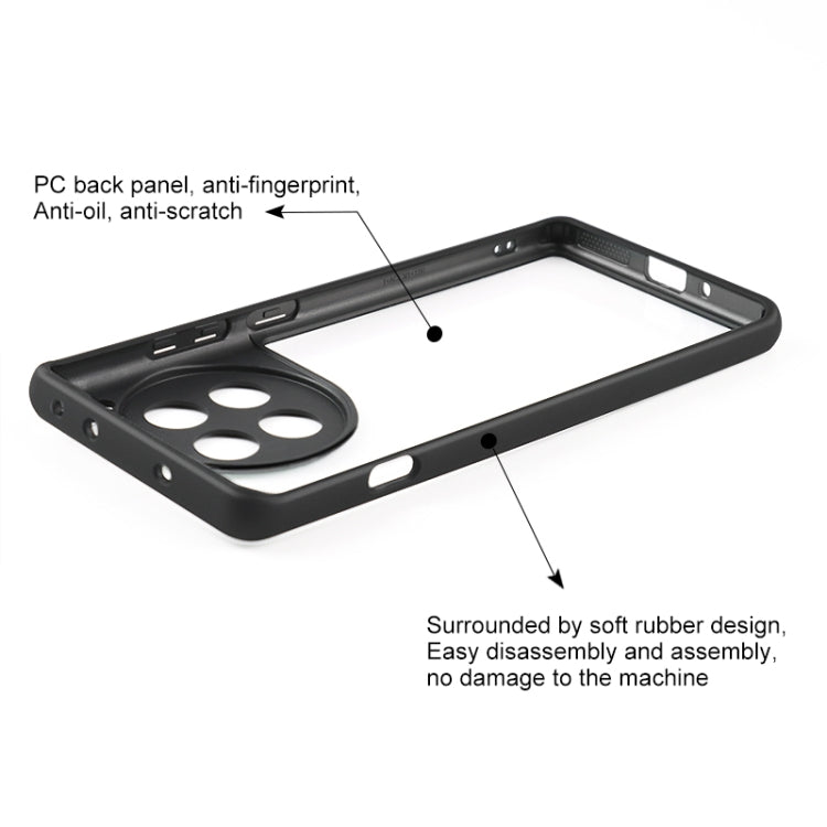 For OnePlus Ace 3 / 12R Frosted TPU + Transparent PC Phone Case - Black