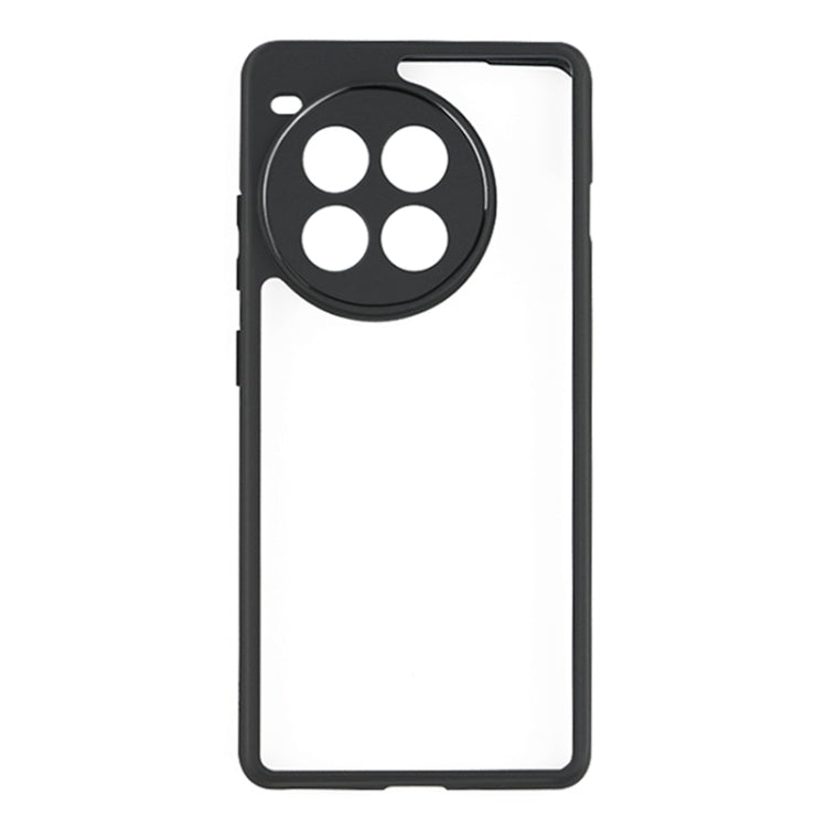 For OnePlus Ace 3 Pro Frosted TPU + Transparent PC Phone Case - Black