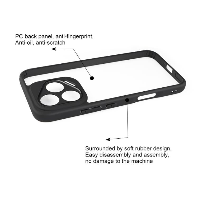 For OnePlus 13T Frosted TPU + Transparent PC Phone Case - Black
