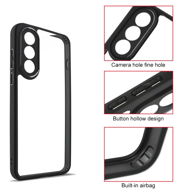 For OnePlus Ace 5 Ultra / Nord 5 Frosted TPU + Transparent PC Phone Case - Black