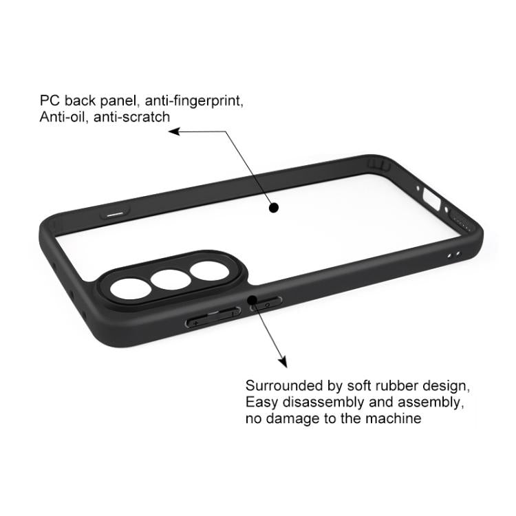For OnePlus Ace 5 Ultra / Nord 5 Frosted TPU + Transparent PC Phone Case - Black