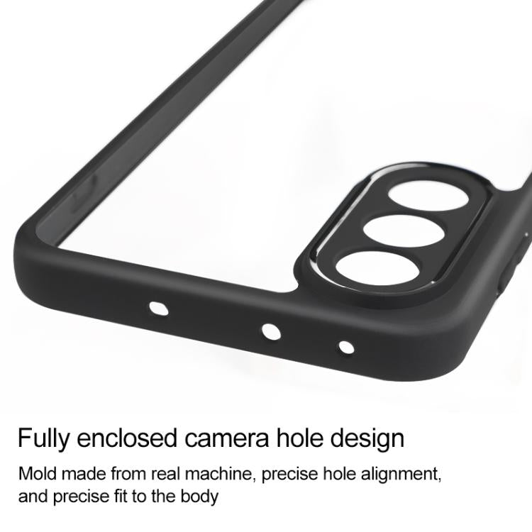 For OnePlus Ace 5 Ultra / Nord 5 Frosted TPU + Transparent PC Phone Case - Black
