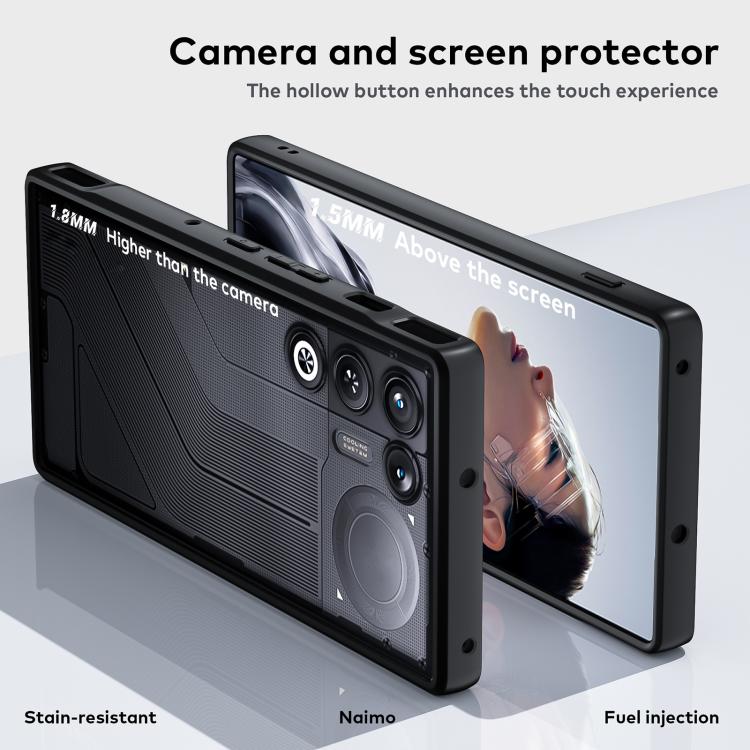 For ZTE nubia RedMagic 11 Air Frosted TPU + Transparent PC Phone Case - Transparent