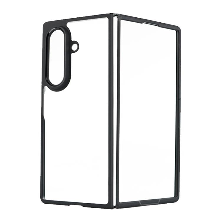 For Samsung Galaxy Z Fold7 Frosted TPU + Transparent PC Phone Case - Black