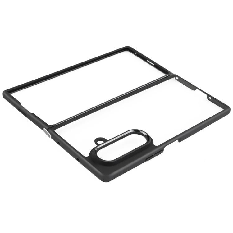 For Samsung Galaxy Z Fold7 Frosted TPU + Transparent PC Phone Case - Black