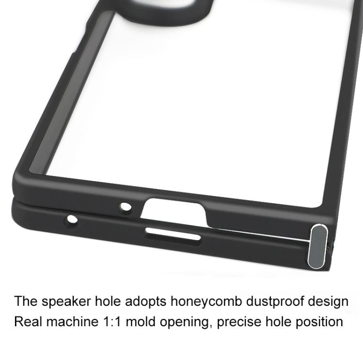 For Samsung Galaxy Z Fold7 Frosted TPU + Transparent PC Phone Case - Black