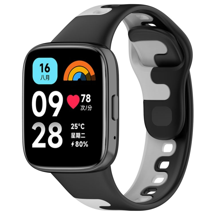 For Redmi Watch 3 Lite Stitching Two Color Silicone Watch Band