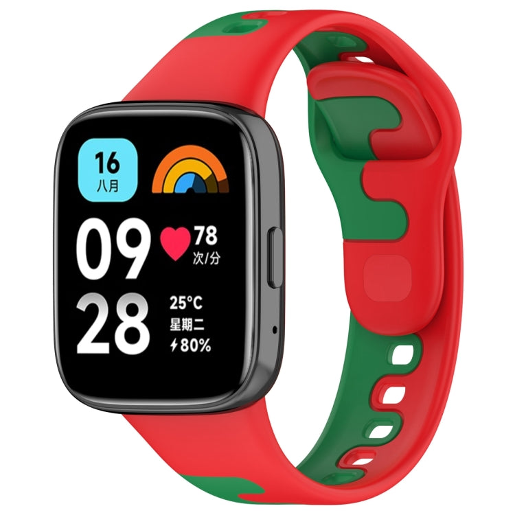 For Redmi Watch 3 Lite Stitching Two Color Silicone Watch Band