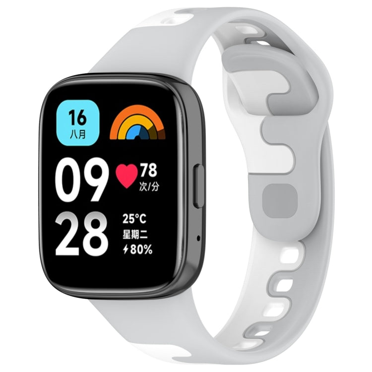 For Redmi Watch 3 Lite Stitching Two Color Silicone Watch Band