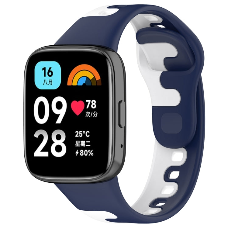 For Redmi Watch 3 Lite Stitching Two Color Silicone Watch Band